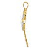 Black Bow Jewelry 14k Yellow Gold & White Rhodium Large Diamond Cut Frog Pendant - 2 of 4