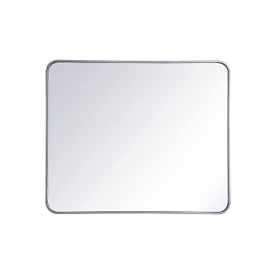 Elegant Lighting Soft corner metal rectangular mirror 30x36 inch in Silver