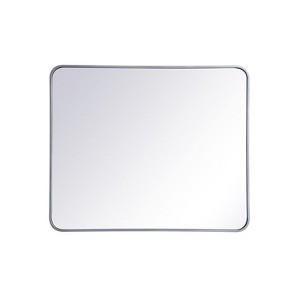Elegant Lighting Soft corner metal rectangular mirror 30x36 inch in Silver - 1 of 4