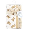 Hudson Baby Cotton Poly Flannel Burp Cloths 8-Pack, Teddy Bears, One Size - 2 of 4