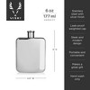 Viski Silver Flask, Polished Stainless Steel Flask with Screw Top for Alcohol, Liquor Flask for Men, 6 Ounces, Set of 1 - 3 of 4
