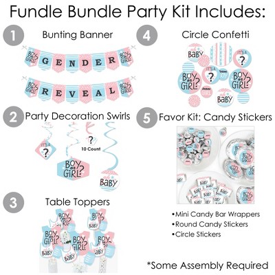 Pink and Blue Baby Gender Reveal Party Decoration Kit