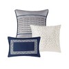 Sapphtopaz Comforter Set Bedding Comforter Set Reversible Simple Jacquard Stripe Design and Solid Color Quilt Set 6 Piece - 4 of 4