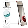 Glasflength Full Length Mirrors Solid Wood Frame Floor Standing Wall Mirror, Bedroom Foyer Clothing Store, Wall Mounted Mirror, Black 17"*1.1"*60" - 2 of 4