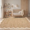 Scalloped Edge Area Rugs for Living Room Bedroom Modern Washable Rug Soft Non Slip Low Pile Accent Carpet - 2 of 4