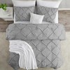 Nestl 3 Piece Pinch Pleated Duvet Cover Set, Double Brushed Pintuck Duvet Cover with Button Closure and Pillow Shams - 3 of 4