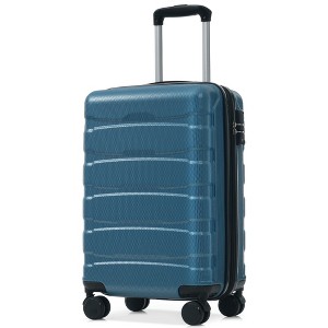 ChicFurnit Luggage 20" Hardside Large Checked Luggage, Hardshell Suitcase ABS Suitcase with Double Spinner Wheels, TSA Lock, Blue, 14.6"*9.4"*22.8" - 1 of 4