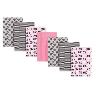 Hudson Baby Infant Girl Cotton Flannel Burp Cloths 7pk, Xoxo, One Size - 1 of 1