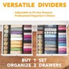 Set of 4 Bamboo Drawer Adjustable Drawer Dividers, 4.65” High, Expandable Organizers for Clothing (12.5-17" Sizes) - SpaceAid® - 4 of 4