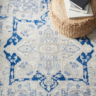 Brentwood Blue and Beige Hand-knotted Synthetic Area Rug