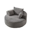 Akoasm 55 in. W Modern Fluffy Dual Purpose Corduroy Foam Single Sofa For Living Room & Bedroom-Grey - 3 of 4