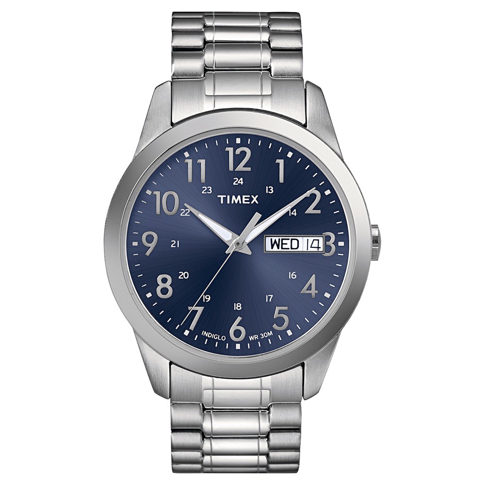 Photos - Wrist Watch Timex Men's  Expansion Band Watch - Silver/Blue T2M9339J 
