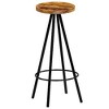 vidaXL Bar Stool Set of 2 Natural wood and black - 4 of 4