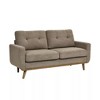 Zeus & Ruta 67.7'' Mid-Century Modern Tufted Loveseat Sofa with Wood Legs – Upholstered Fabric - 2 of 4