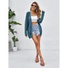 Women's Lightweight Crochet Cardigan Cover Up with Open Front and Long Sleeve for Summer 2024 - image 3 of 4