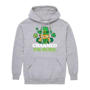 Men's - Garfield - Charmed I'm Sure St. Patrick's Day Graphic Fleece Pullover Hoodie - 1 of 4