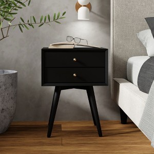 Alpine Furniture Flynn Small Nightstand, Black - 1 of 4