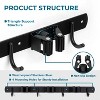 LunaLulinlk Mop Broom Holder Wall Mount,Stainless Steel Garage Organizer Saving Wall-Mounted Broom Hanger,3 Racks 4 Hooks,Black - 2 of 4