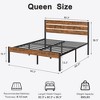 VECELO Platform Bed Frame With Rustic Vintage Wood Headboard and Footboard, Sturdy Metal Slats, No Box Spring Required - 2 of 4