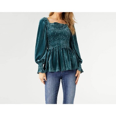 Women's Lulu Pleated Velour Top - COCO + CARMEN