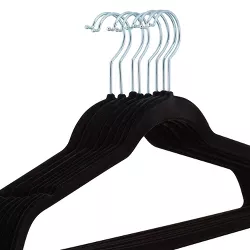 Laura Ashley 25pk Deluxe Velvet Hangers Black