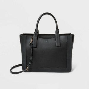 Zip Closure Satchel Handbag - A New Day Black, Women