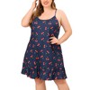 Agnes Orinda Women's Plus Size Adjustable Spaghetti Straps Ruffle Hem Nightgown - 2 of 4