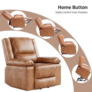 Coucheta Power Reclining Chair: PU Leather, 55cm Seat, 135° Recline, 8-Point Massage & Heating, Remote Lift & Foldable Arms - 1 of 4