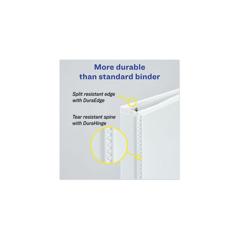 Avery Heavy-Duty View Binder with DuraHinge, EZD Ring, Extra-Wide Cover, 3 Ring, 3" Capacity, 11 x 8.5, White, (1321), 4 of 8