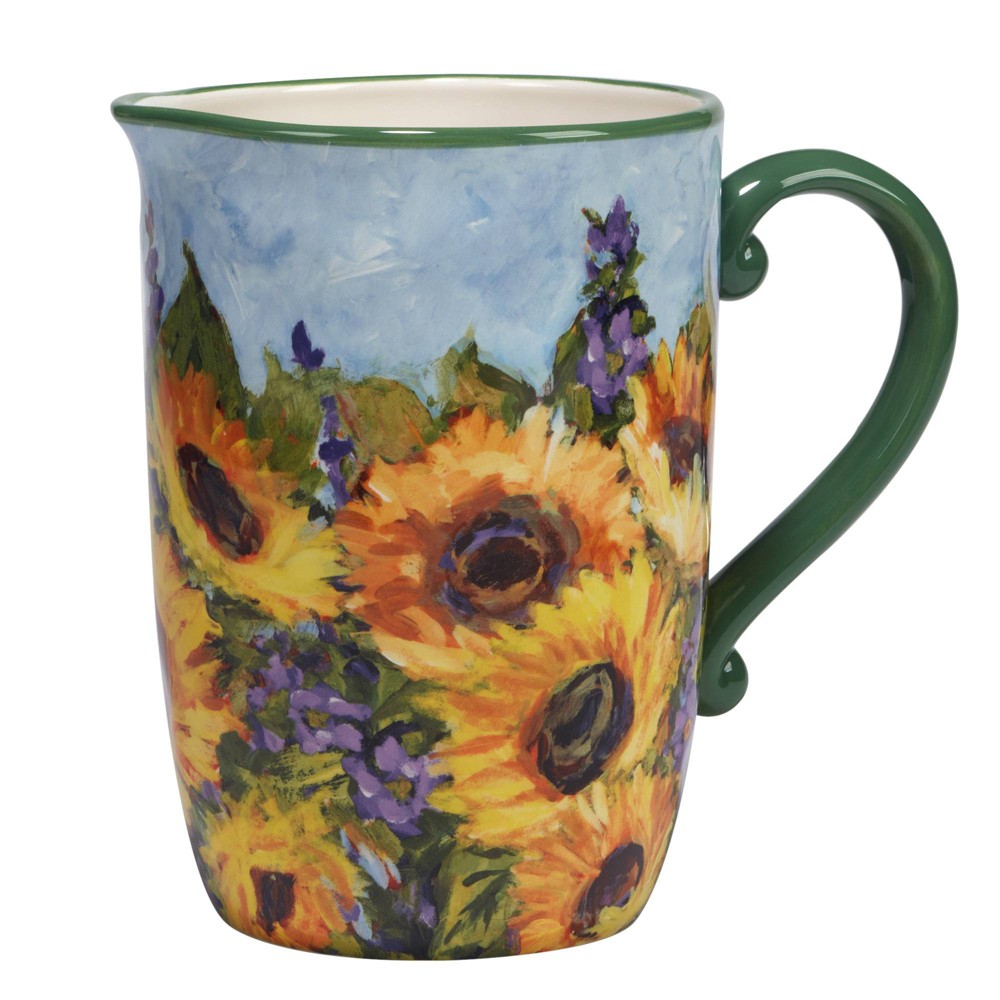 Photos - Glass Certified International Sunflower Bouquet Pitcher  