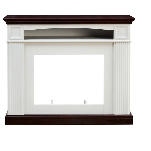 fireplace with mantel shelf, freestanding fireplace heater with LED flame - 1 of 4