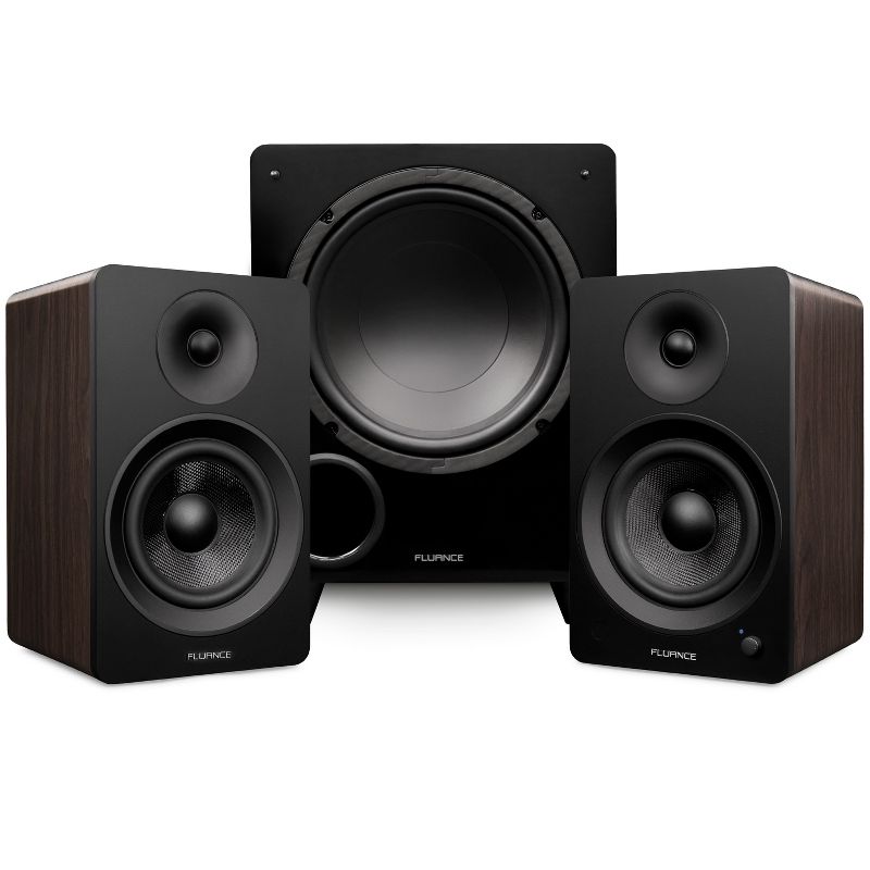 Fluance Ai61 Powered 6.5" Stereo Bookshelf Speakers, DB10 10" Powered Subwoofer, 15ft RCA Subwoofer Cable, 1 of 10
