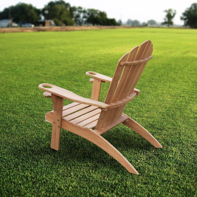 Sherwood Oversized Adirondack Chair with Cup Holder - Teak - Cambridge Casual, 5 of 11