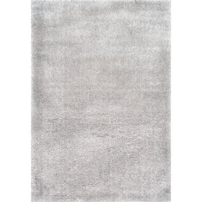 Image of 8'x10' Solid Loomed Area Rug Silver - nuLOOM