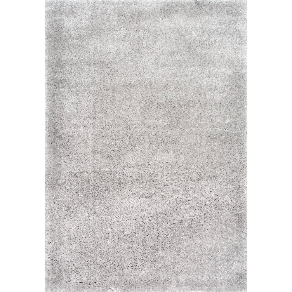 4'x6' Solid Loomed Area Rug Silver - nuLOOM