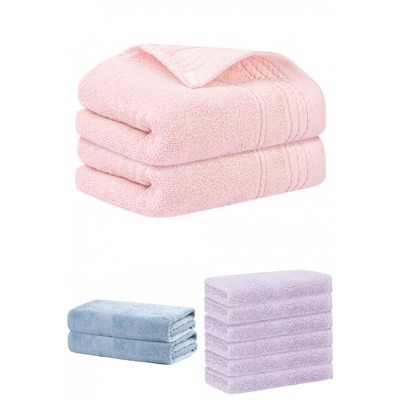 REGALWOVEN Striped Soft Absorbent Bathroom Cotton Towel Set 3 Pcs