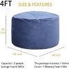 Coucheta 4FT Giant Bean Bag Chair Collection - Round Velvet Beanbags with Foam Filled, for Living Room & Gaming, Multiple Colors - 3 of 4