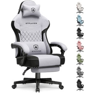 GTPLAYER Gaming Chair with Footrest, Premium Breathable Fabric, Waist Support, Linkage Armrest - 1 of 4