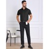 INSPIRE CHIC Men's Button Down Short Sleeve Solid Color Business Dress Shirts - 2 of 4