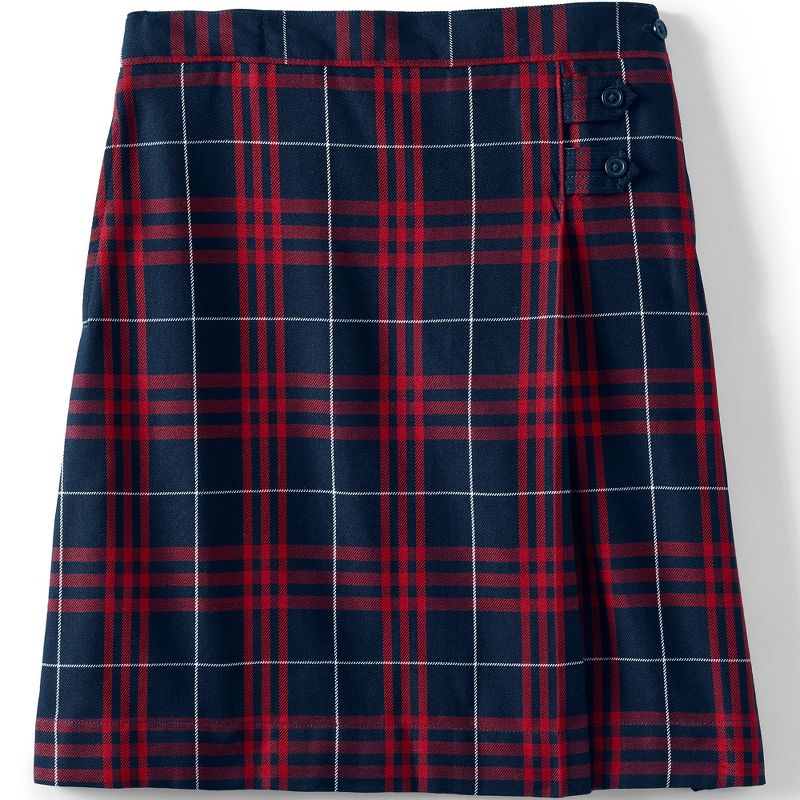 Lands' End School Uniform Kids Slim Plaid A-line Skirt Below the Knee, 1 of 4