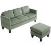 Homy Casa L-Shaped Sectional Sofa with Corduroy Upholstery and Reversible Ottoman, Soft Modern Living Room Couch - 2 of 4