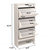 NicBex Shoe Cabinet with 3 Flip Drawers and Open Storage Shelf Modern Freestanding Shoe Rack Storage Organizer with Drawers for Entryway,Hallway - 3 of 4
