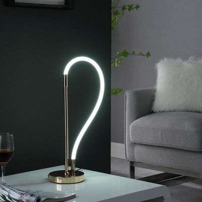 Vynxaria 20.25" Contemporary Chrome LED Tube Table Lamp with Magnetic End