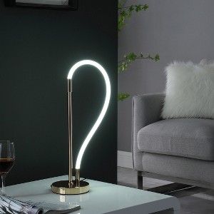 Vynxaria 20.25" Contemporary Chrome LED Tube Table Lamp with Magnetic End - 1 of 4