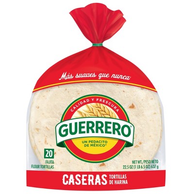 Guerrero Fajita Size Caseras Flour Tortillas - 22.5oz/20ct