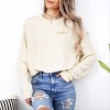 Embroidered Thanksgiving Icons - Womens Garment Dyed Long Sleeve - 3 of 4