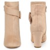 Perphy Women's Round Toe Side Zip Buckle Decor Chunky Heel Ankle Boots - 2 of 3
