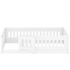 SEVOBAL Kids Furniture Floor Bed Twin Size Heightened Safety Guardrails Door Solid Wood with No Slats for Kids and Teens, White, 78.74"*18.9"*5.31" - 4 of 4