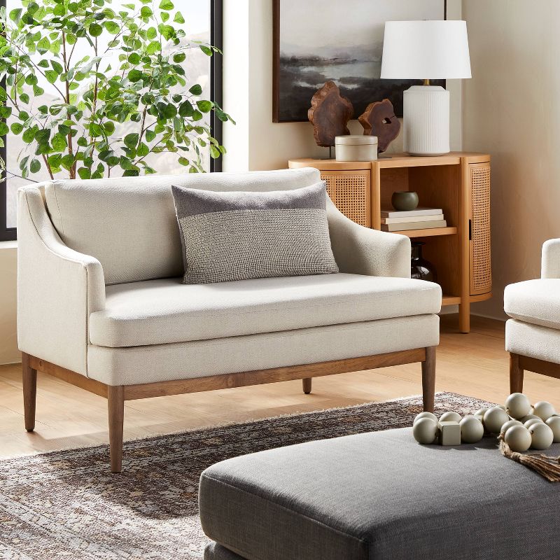 Howell Upholstered Loveseat with Wood Base Cream - Threshold&#8482; designed with Studio McGee, 3 of 11