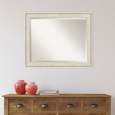 Regal Birch Cream 33" x 27" Rectangular Wood Wall Mirror